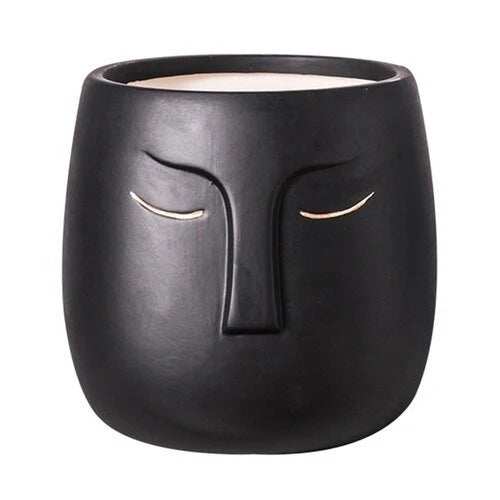 Porta Macetero Cara Negro